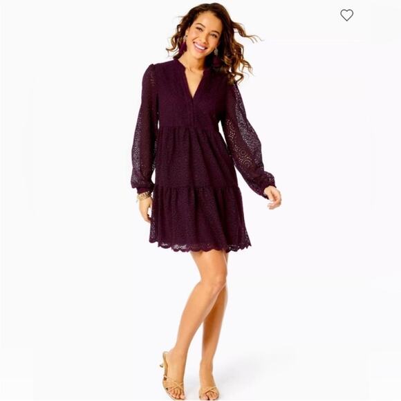 Lilly Pulitzer Winona long sleeve Eyelet Swing Dress - Picture 6 of 16